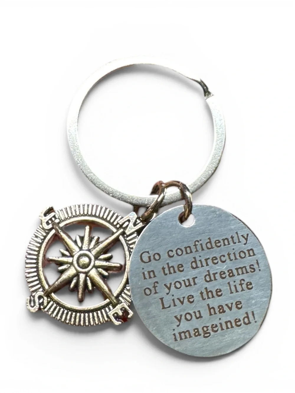 Inspirational Graduation Compass Keychain NIP